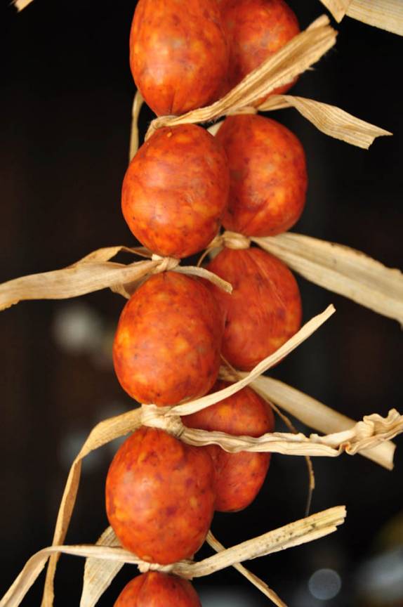 Chorizo para preparação de quesadillas, na região de Comitan, em Chiapas, no sul do México, fronteira com Guatemala